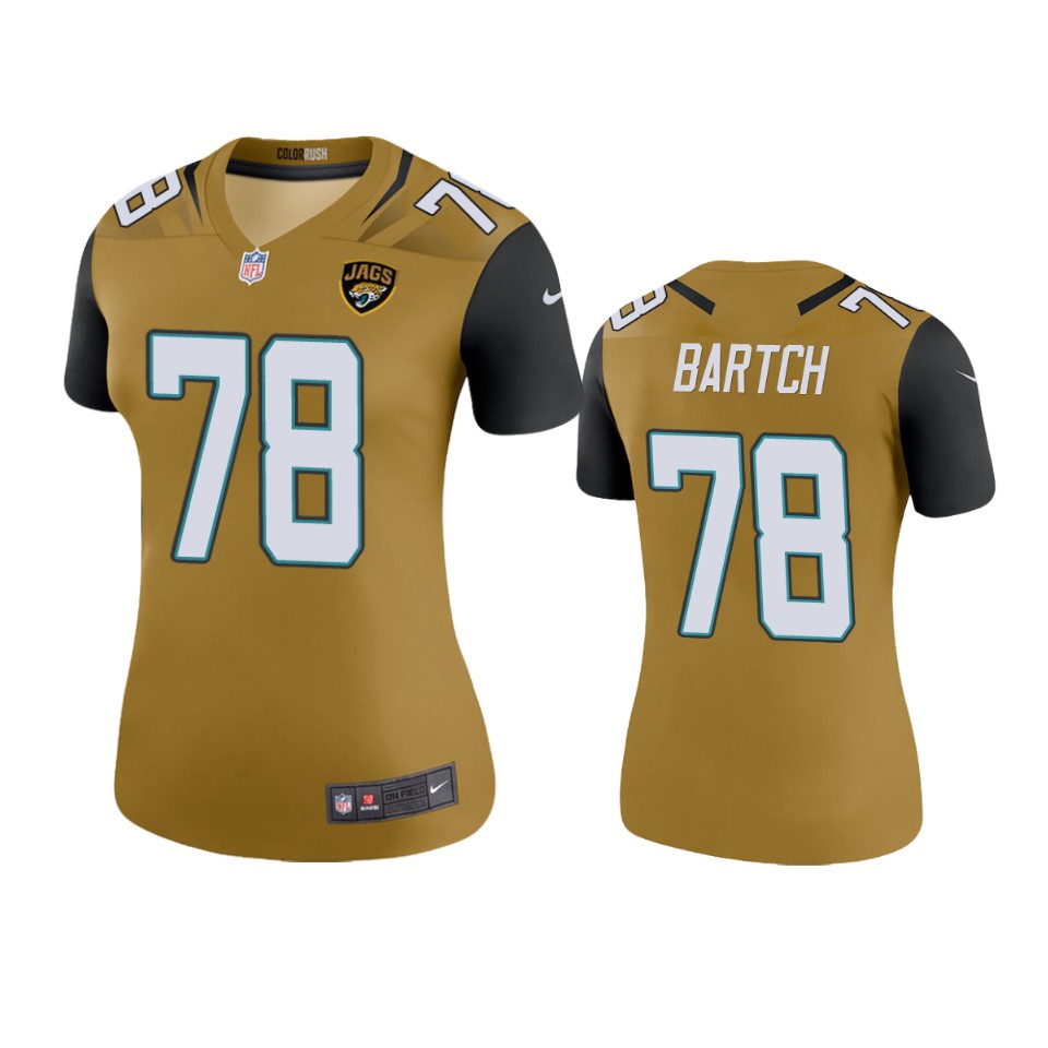 women's color rush legend jaguars ben bartch gold jersey