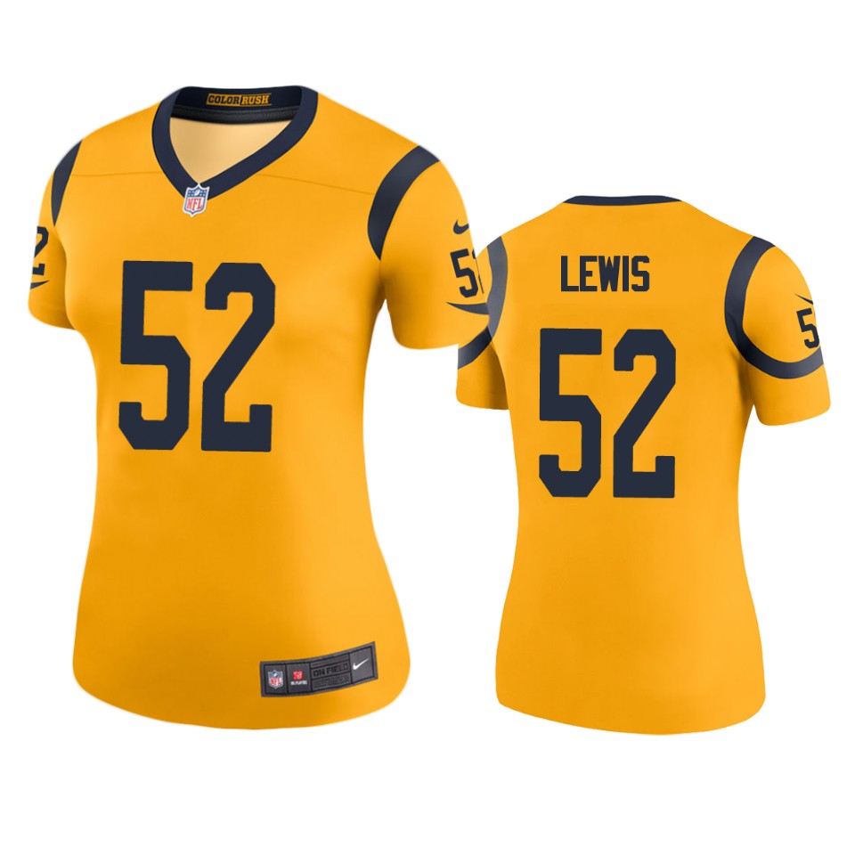 women's color rush legend rams terrell lewis gold jersey