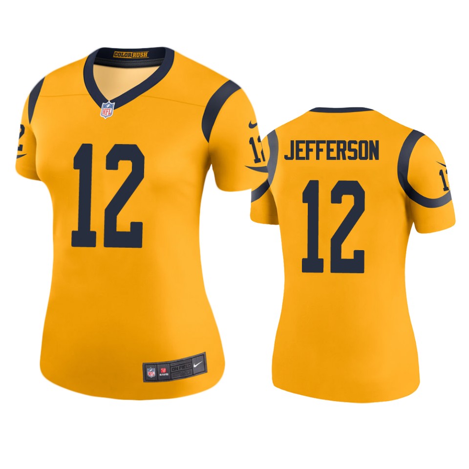 women's color rush legend rams van jefferson gold jersey