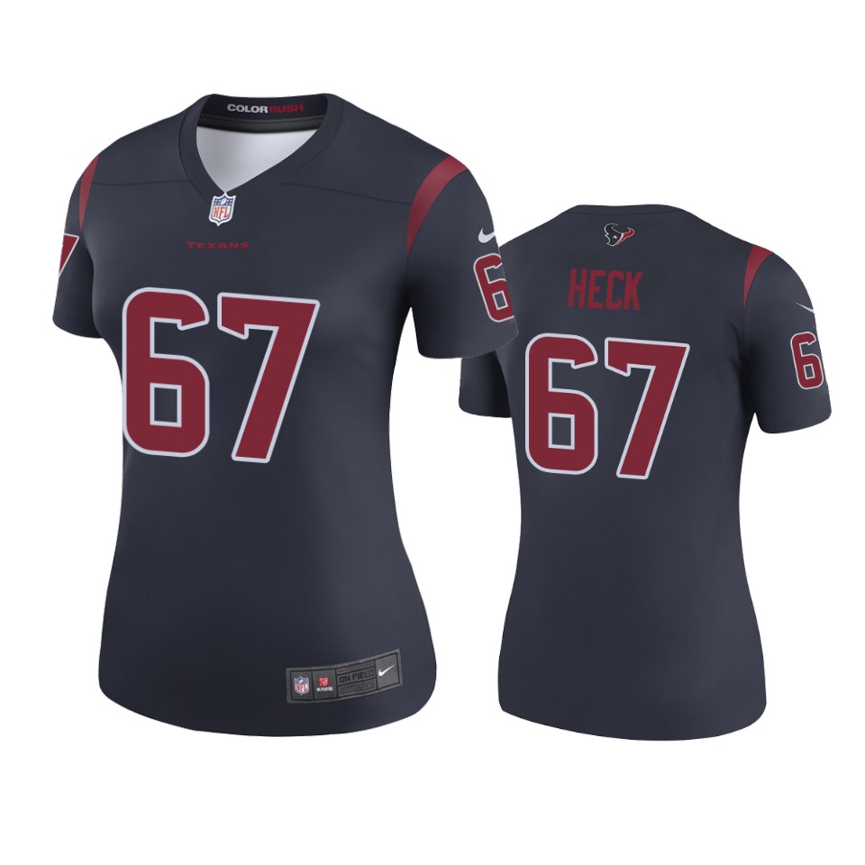 women's color rush legend texans charlie heck navy jersey