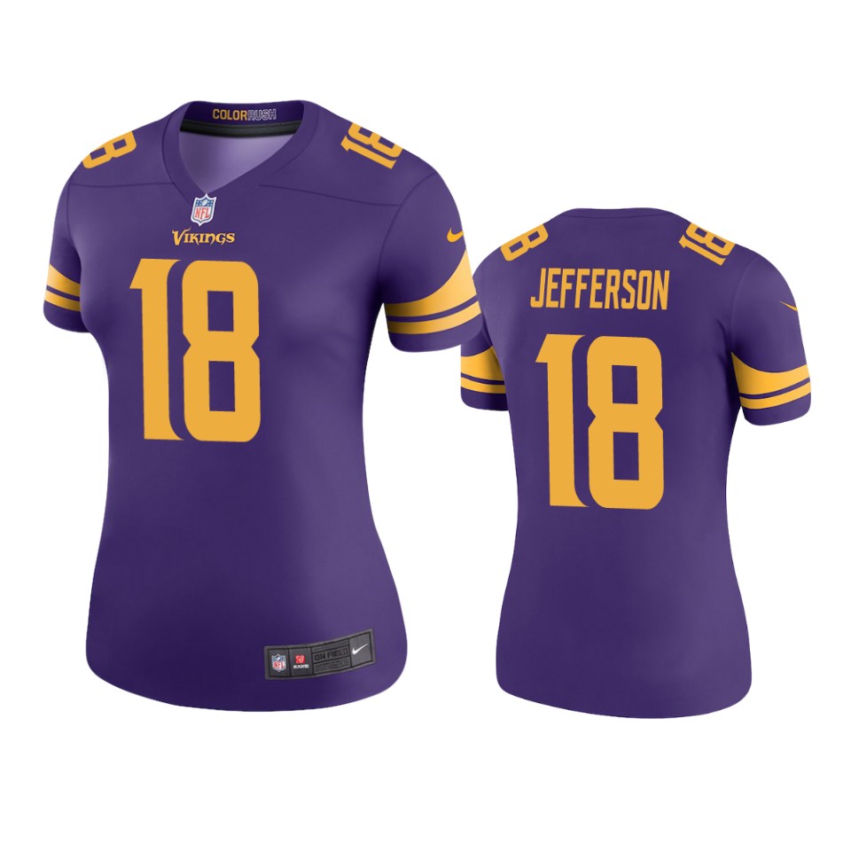 women's color rush legend vikings justin jefferson purple jersey