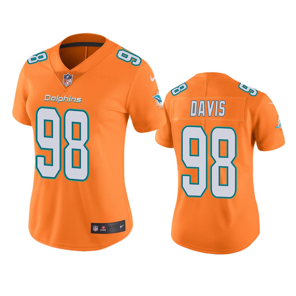 women's color rush limited raekwon davis dolphins orange jersey