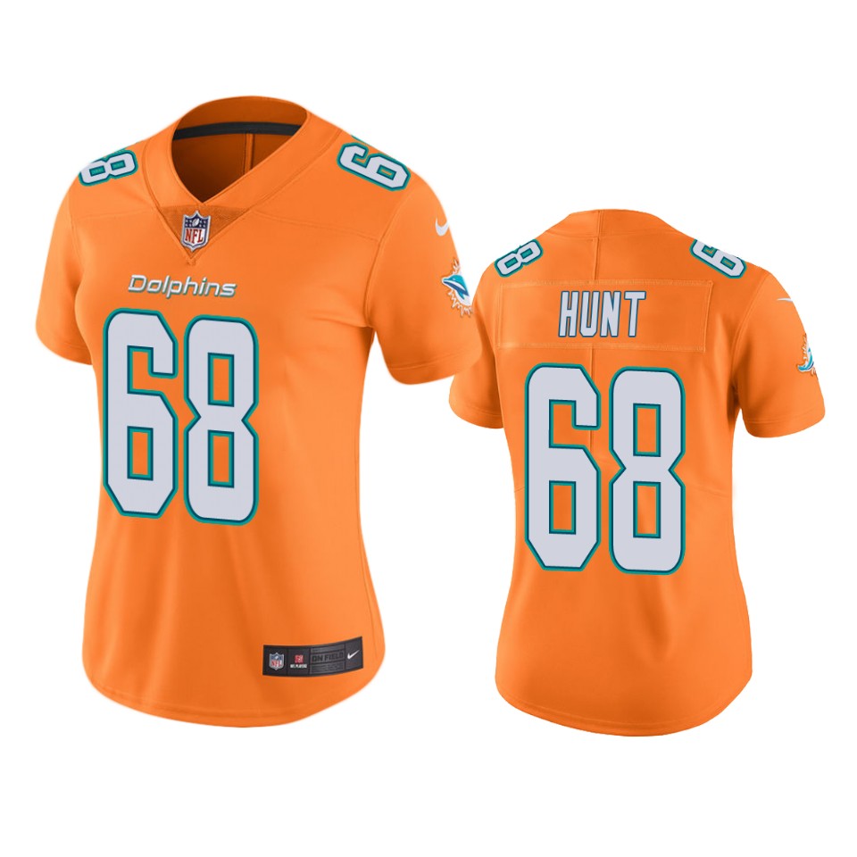 women's color rush limited robert hunt dolphins orange jersey