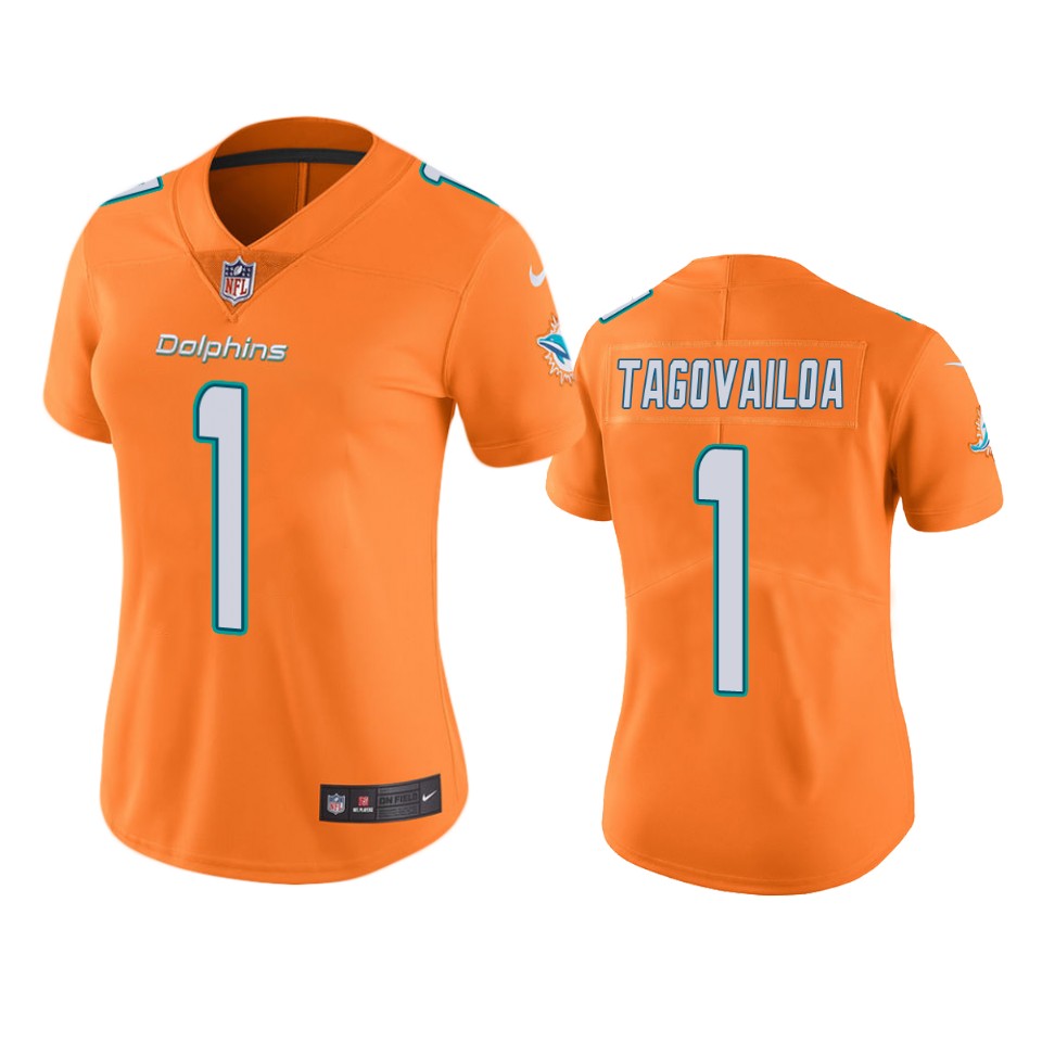 women's color rush limited tua tagovailoa dolphins orange jersey