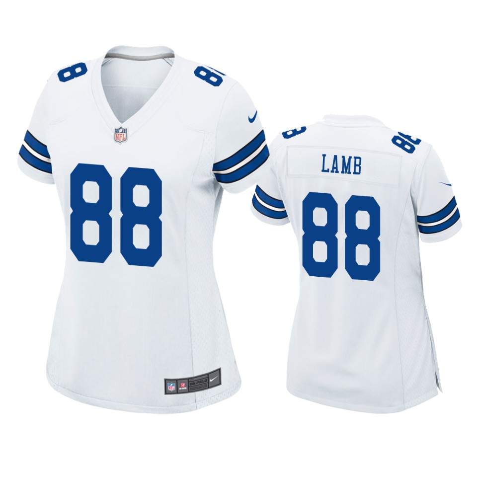 women's cowboys ceedee lamb white game jersey