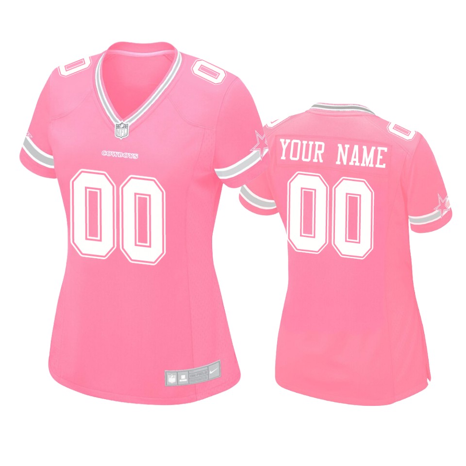 women's cowboys custom pink game jersey