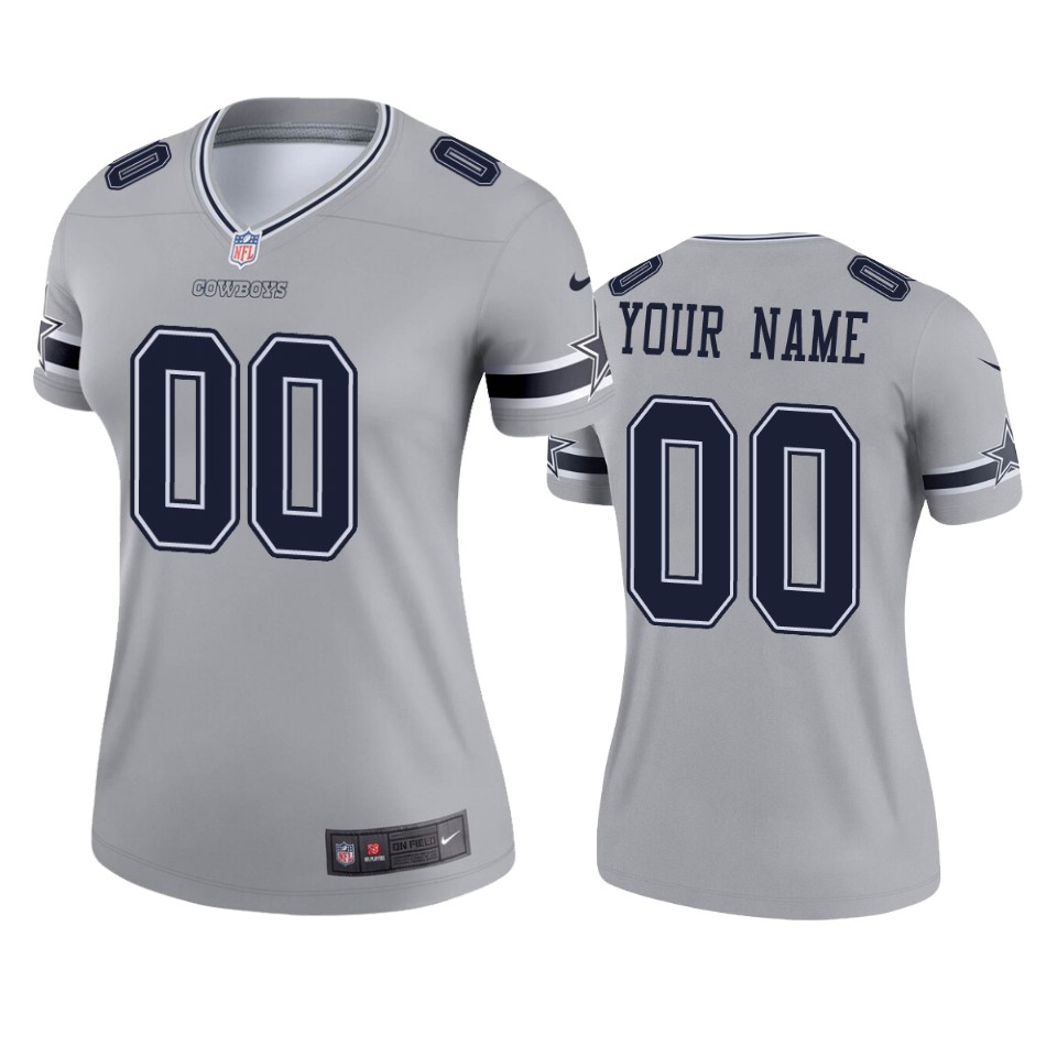 women's cowboys custom silver inverted legend jersey