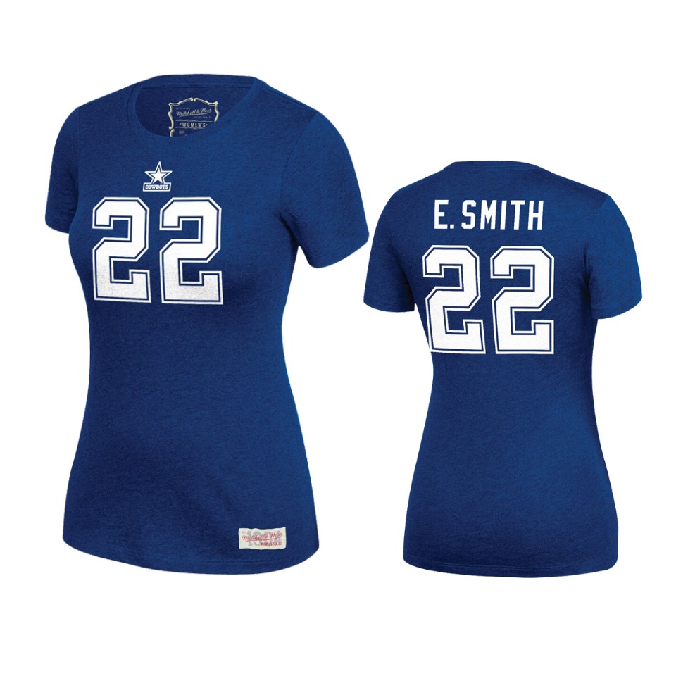 women's cowboys emmitt smith navy retired player t shirt