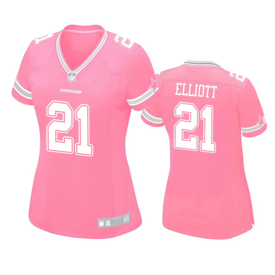 women's cowboys ezekiel elliott pink game jersey