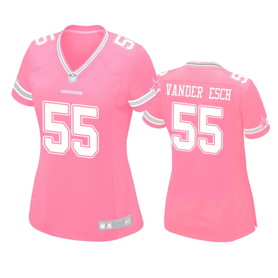 women's cowboys leighton vander esch pink game jersey