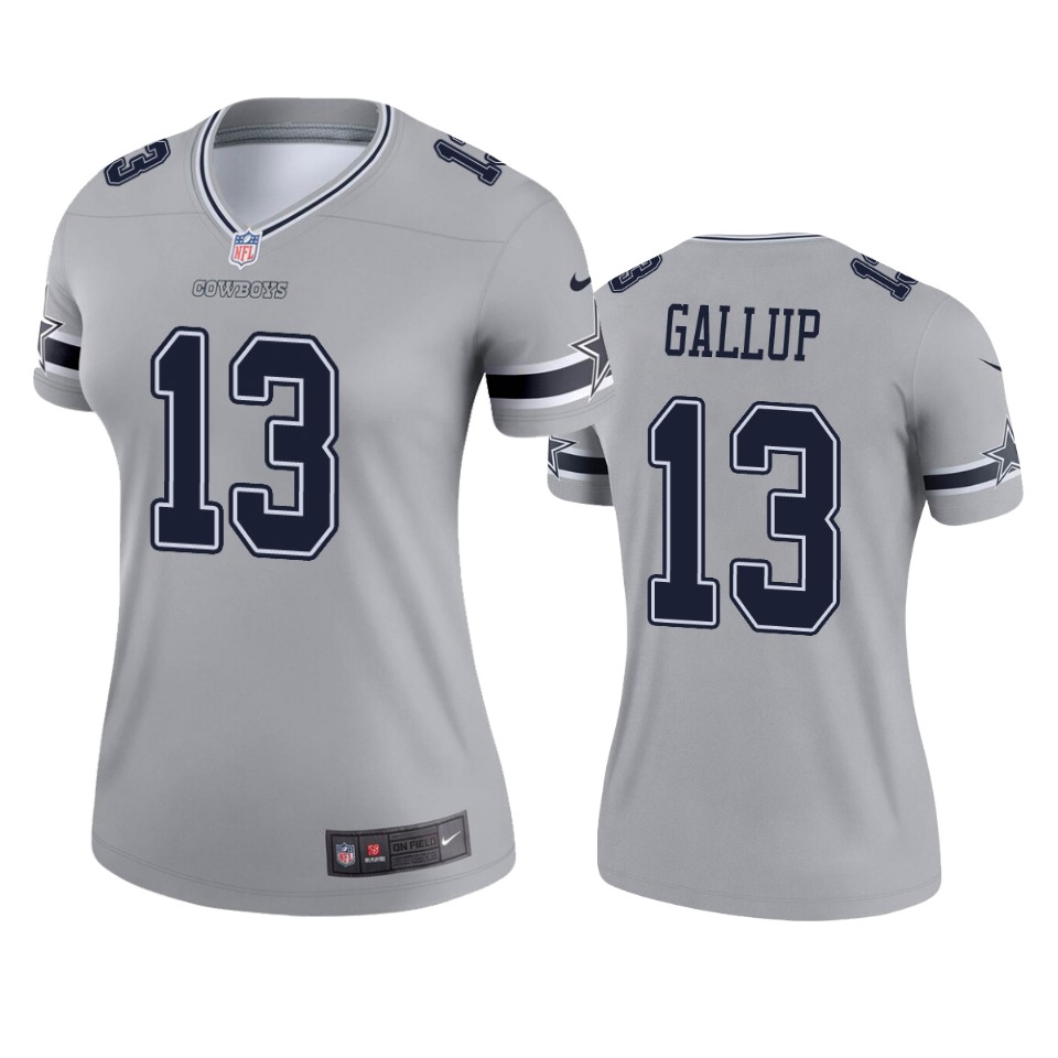 women's cowboys michael gallup silver inverted legend jersey
