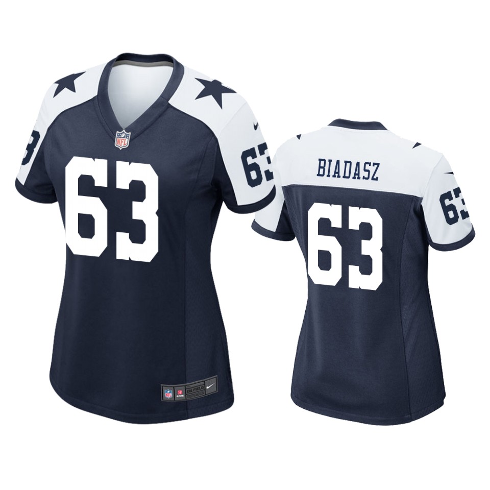 women's cowboys tyler biadasz navy alternate game jersey