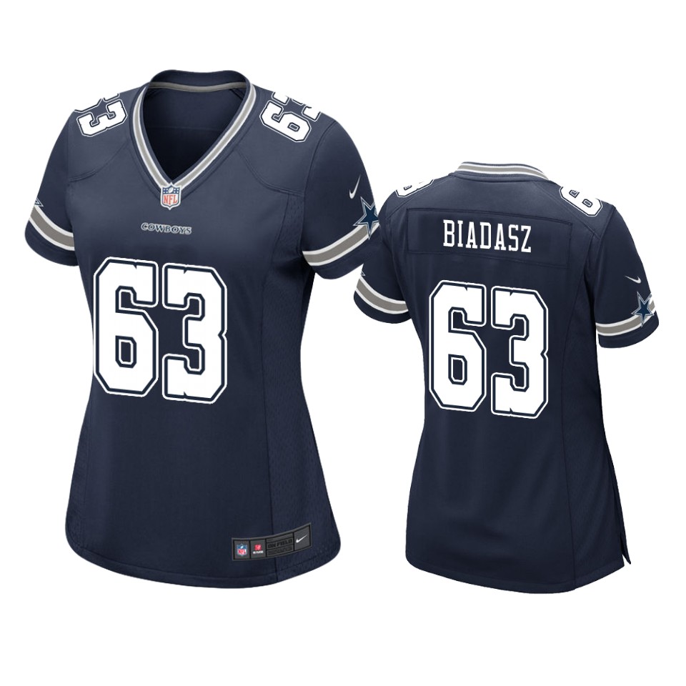 women's cowboys tyler biadasz navy game jersey