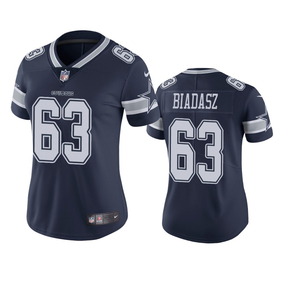 women's cowboys tyler biadasz navy vapor untouchable limited jersey