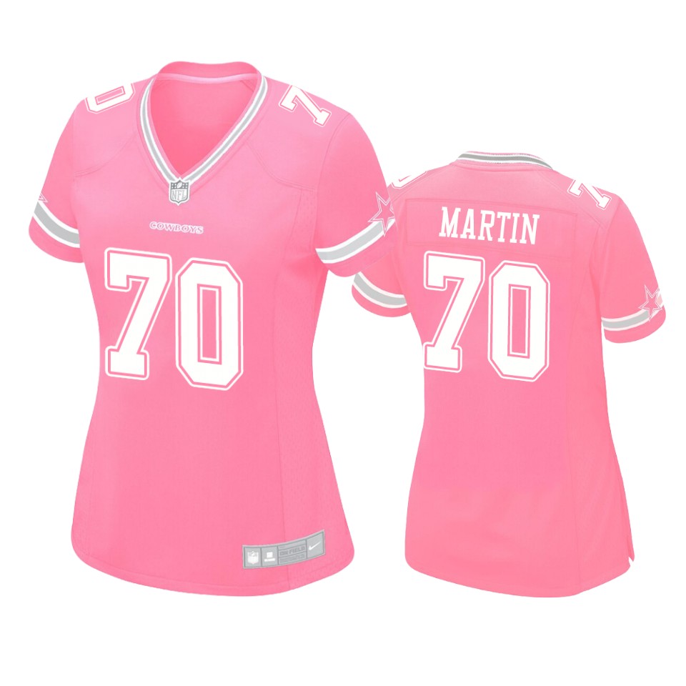 women's cowboys zack martin pink game jersey