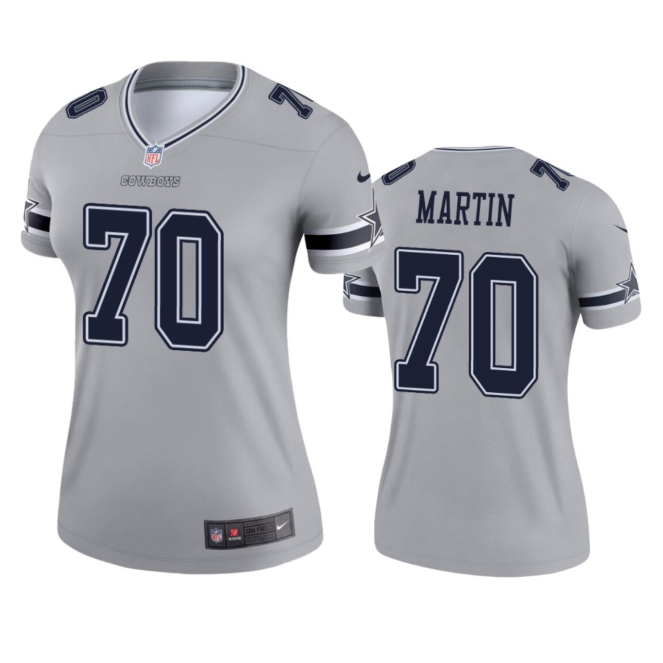women's cowboys zack martin silver inverted legend jersey