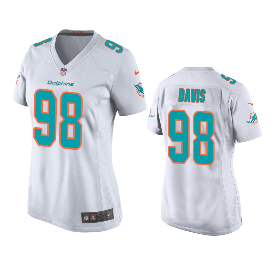 women's dolphins raekwon davis white game jersey