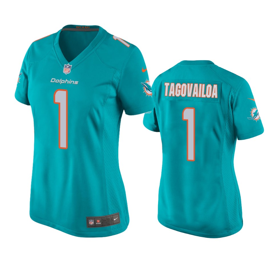 women's dolphins tua tagovailoa aqua game jersey