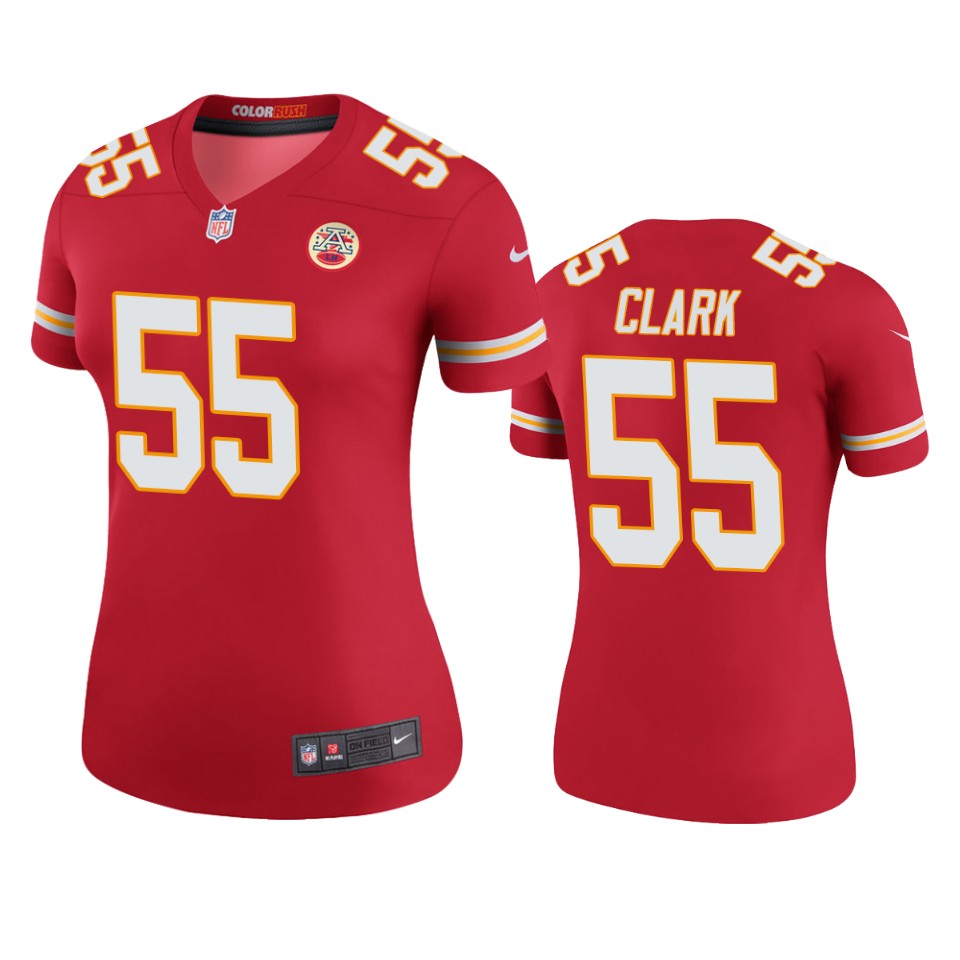 women's frank clark chiefs red color rush legend jersey