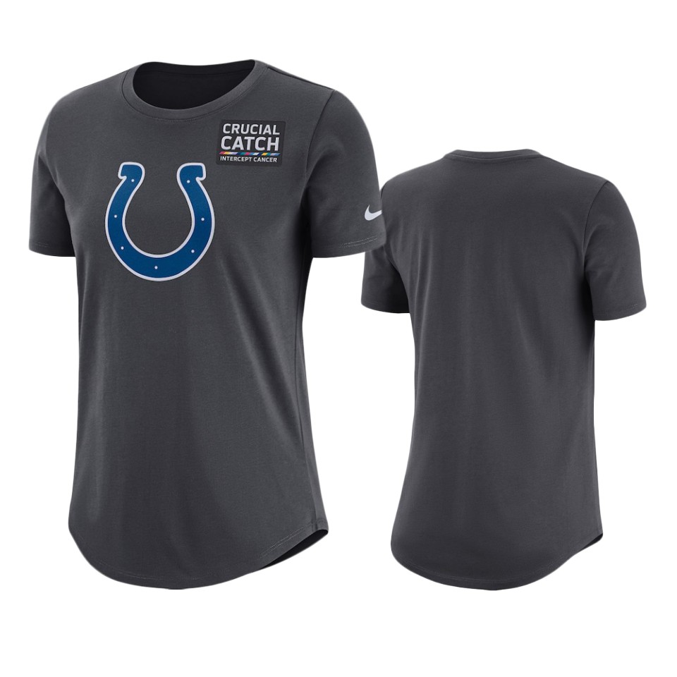 women's indianapolis colts anthracite crucial catch performance t shirt