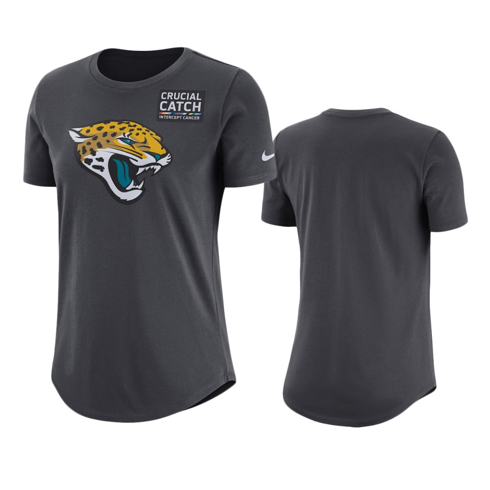 women's jacksonville jaguars anthracite crucial catch performance t shirt