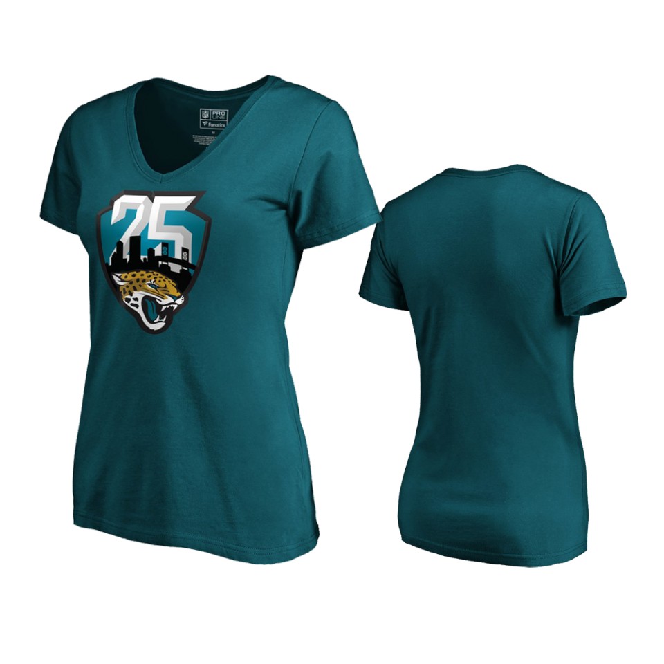 women's jaguars teal 25th season t shirt