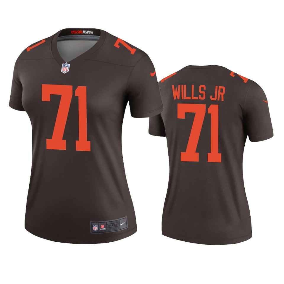women's jedrick wills browns brown alternate legend jersey