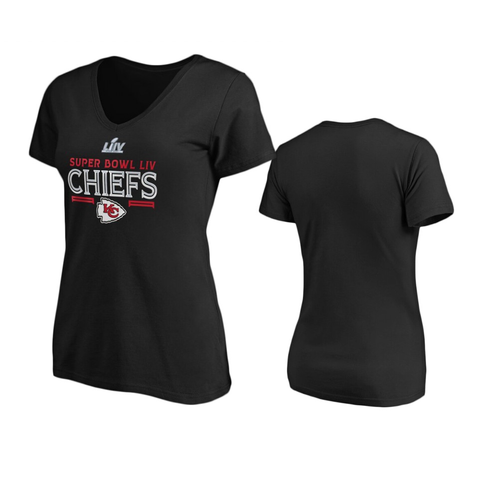 women's kansas city chiefs black super bowl liv gridiron t shirt