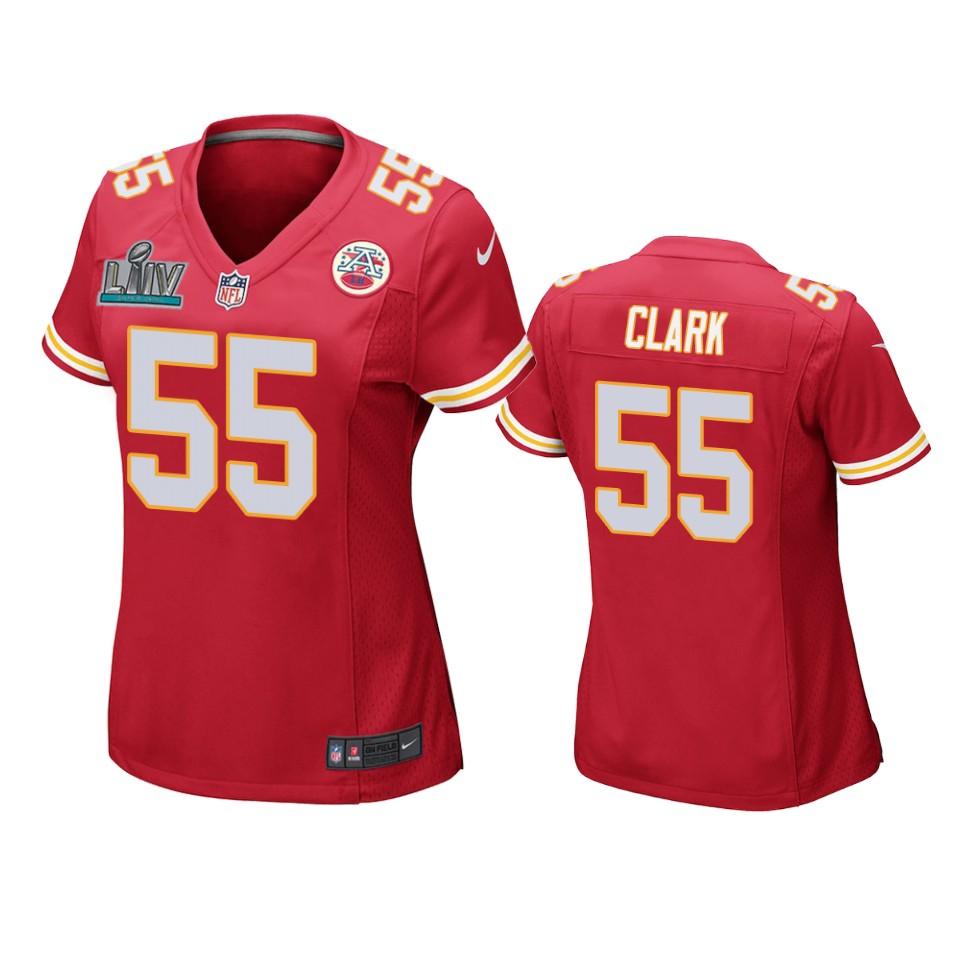 women's kansas city chiefs frank clark red super bowl liv game jersey