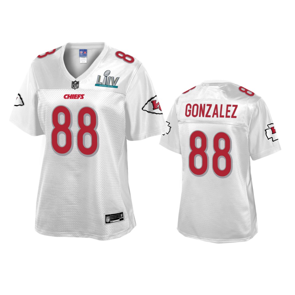 women's kansas city chiefs tony gonzalez white super bowl liv champions jersey