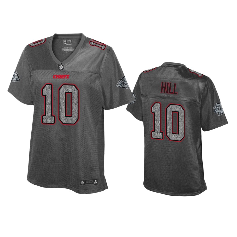 women's kansas city chiefs tyreek hill heather charcoal static fashion jersey