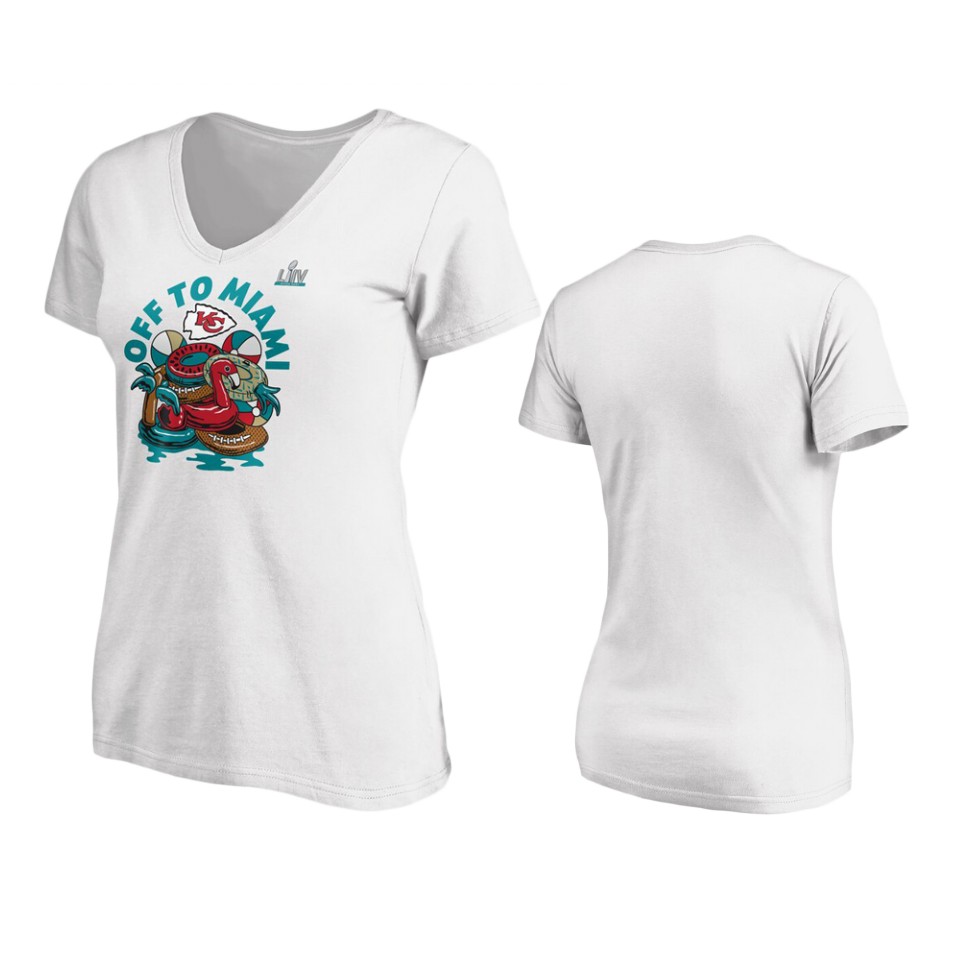 women's kansas city chiefs white super bowl liv goal line t shirt