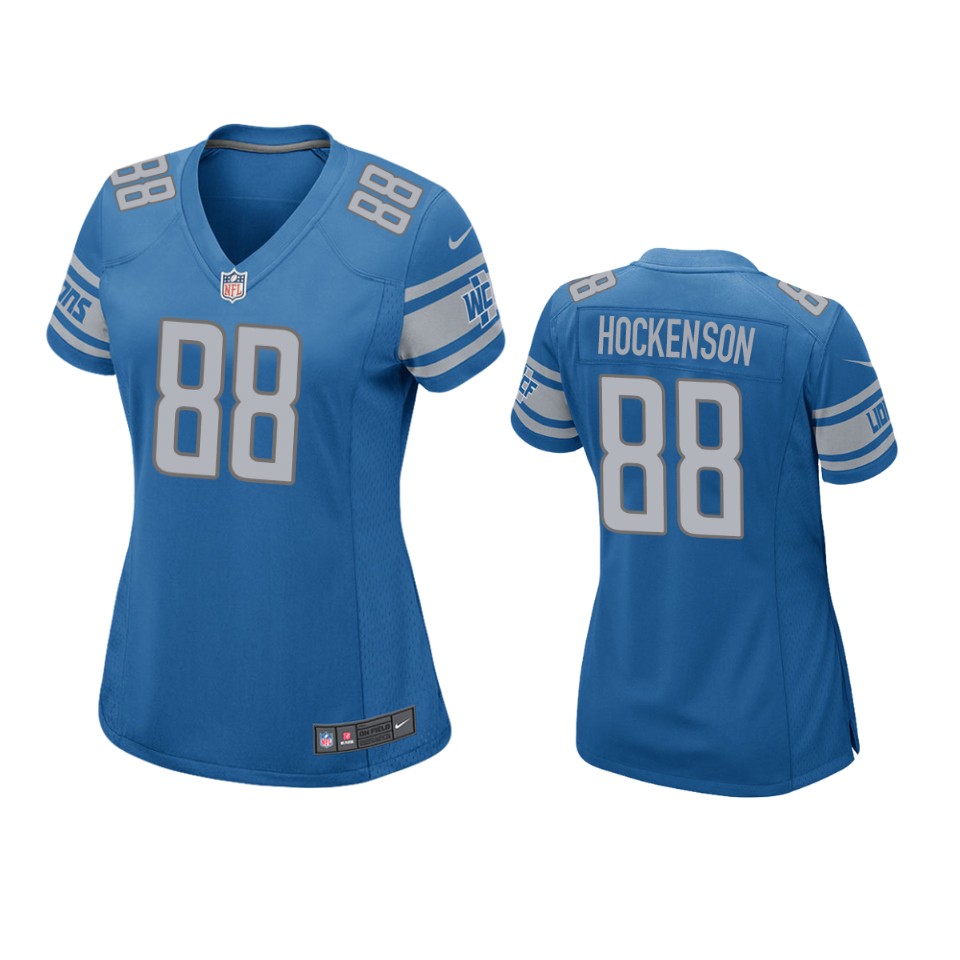women's lions t.j. hockenson blue game jersey