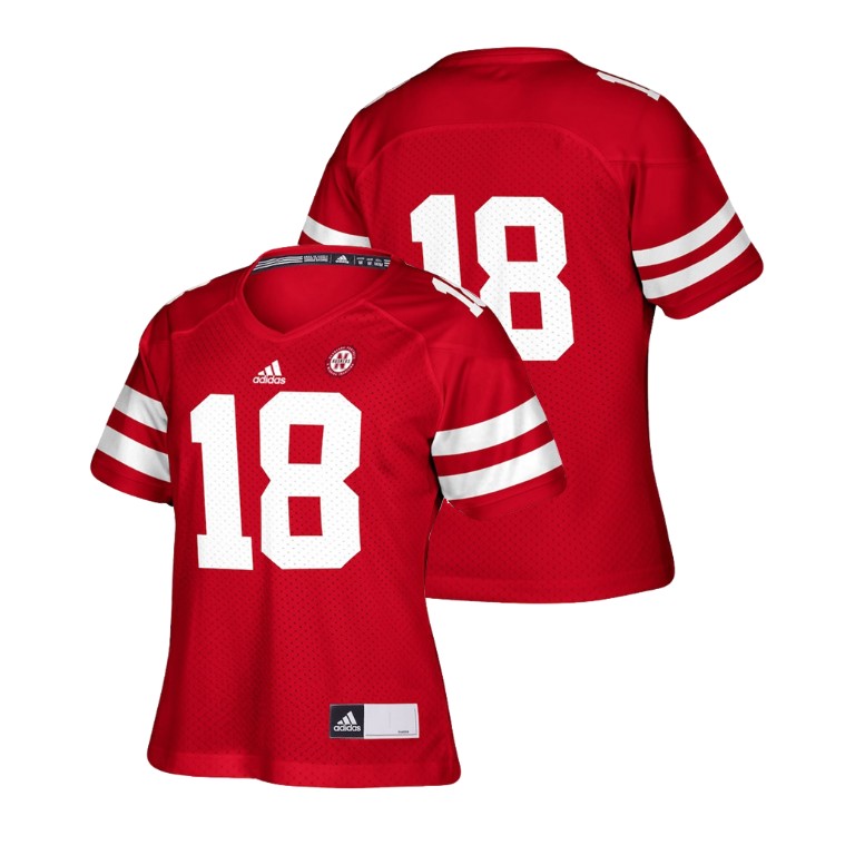 women's nebraska cornhuskers 18 scarlet college football replica jersey