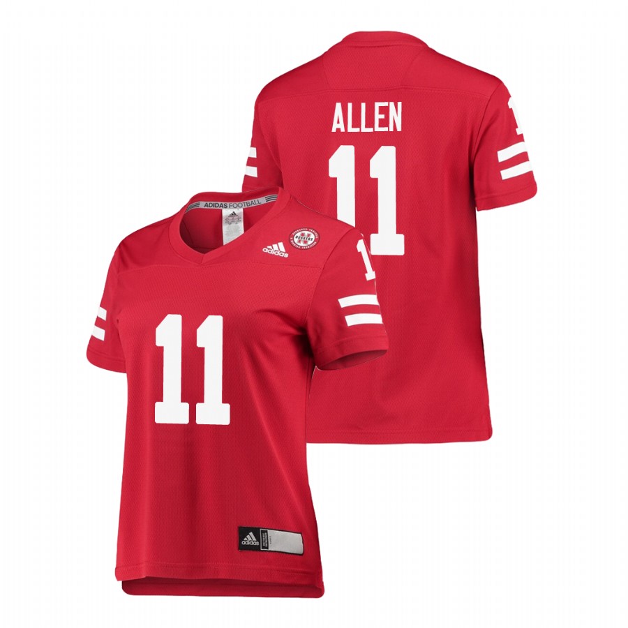 women's nebraska cornhuskers austin allen scarlet replica college football jersey