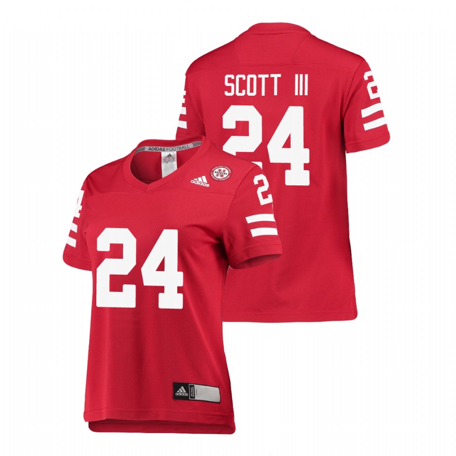 women's nebraska cornhuskers marvin scott iii scarlet replica college football jersey