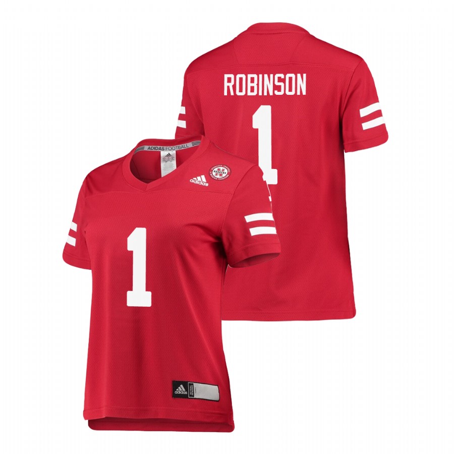 women's nebraska cornhuskers wan'dale robinson scarlet replica college football jersey