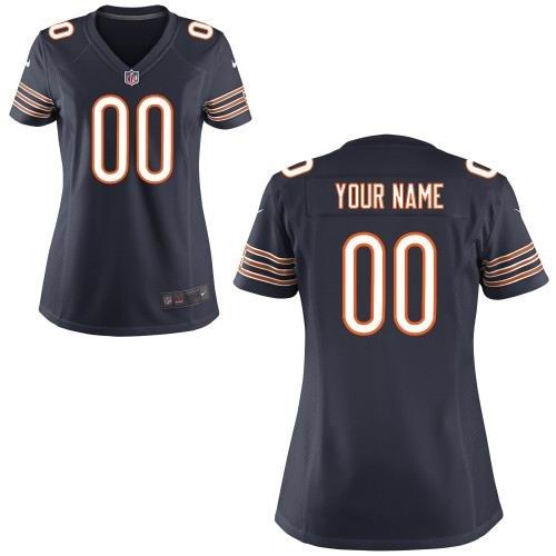 women's chicago bears customized game team blue jerseys
