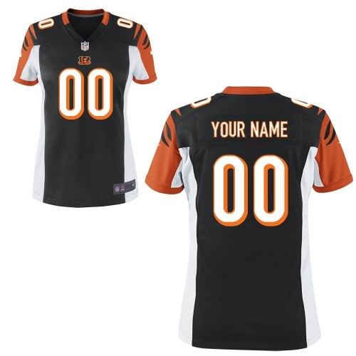 women's cincinnati bengals customized game team black jerseys