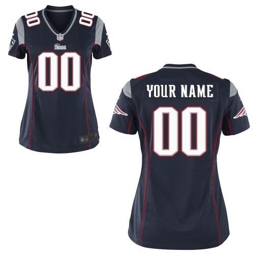 women's new england patriots customized game team d.blue jerseys