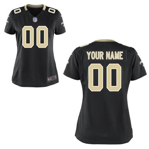 women's new orleans saints customized game team black jerseys