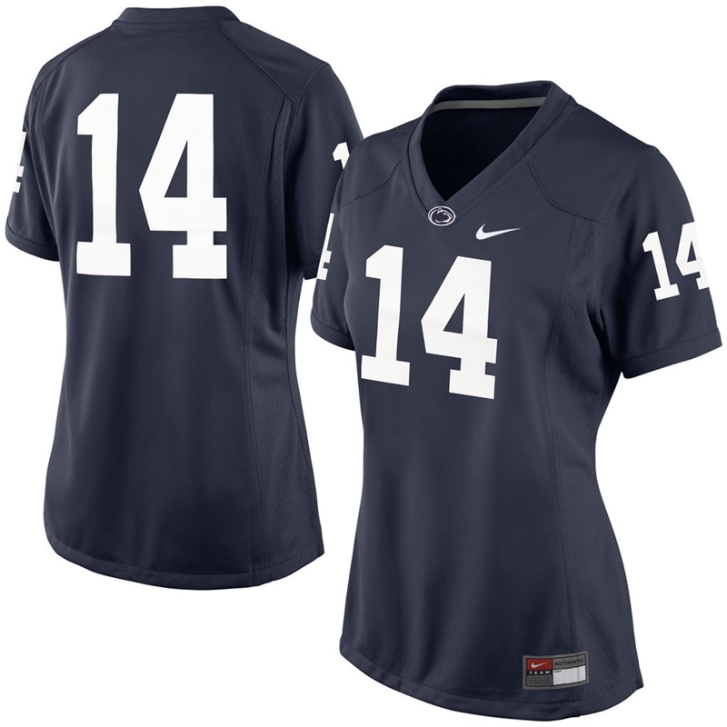 women's nittany lions navy blue 14 replica football jersey