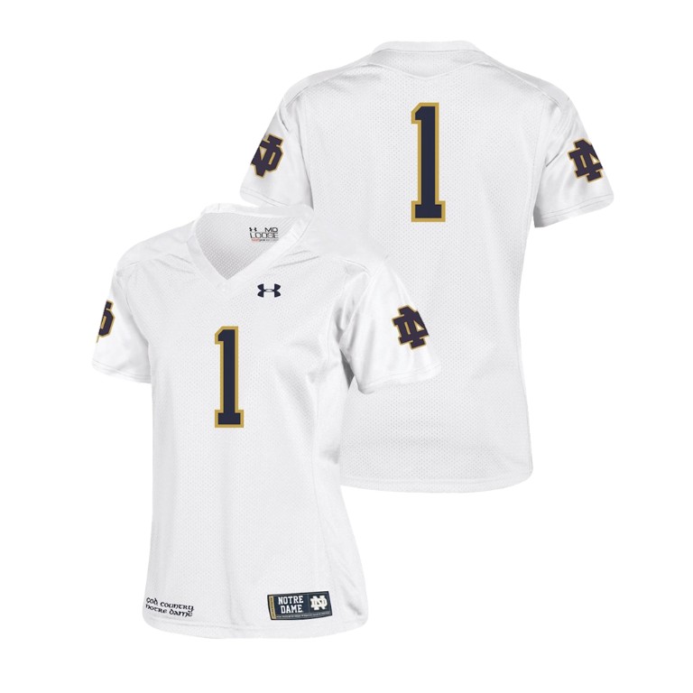 women's notre dame fighting irish 1 white college football team replica jersey
