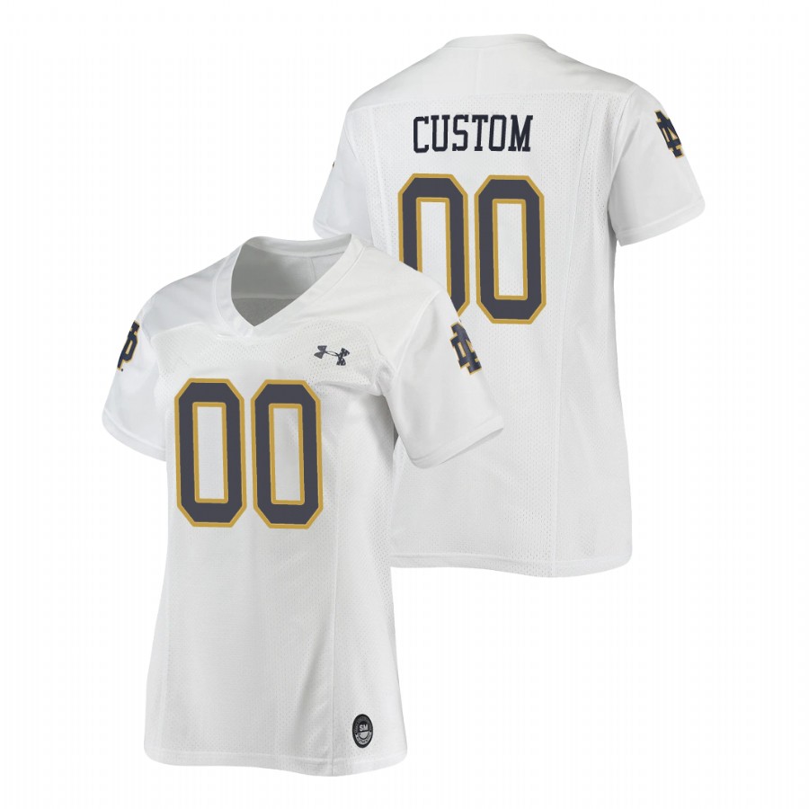 women's notre dame fighting irish custom football replica white jersey