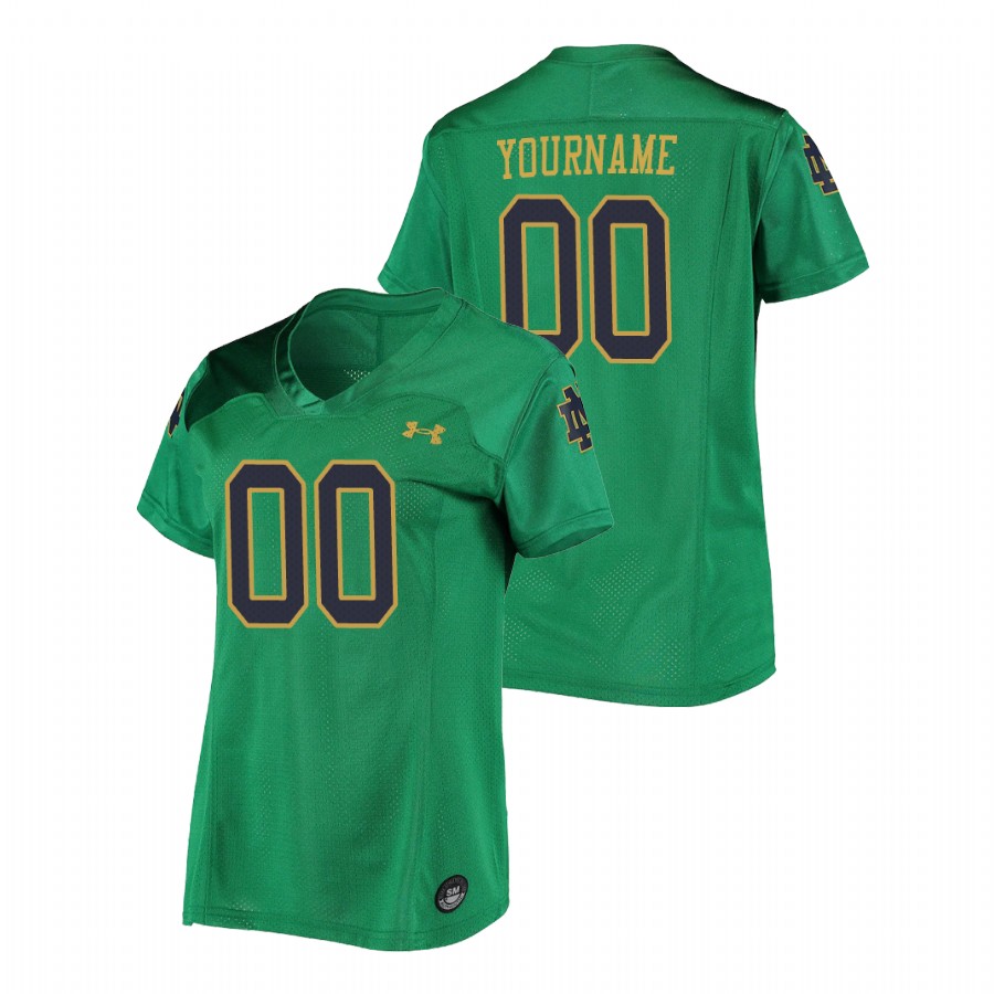 women's notre dame fighting irish custom green replica football jersey