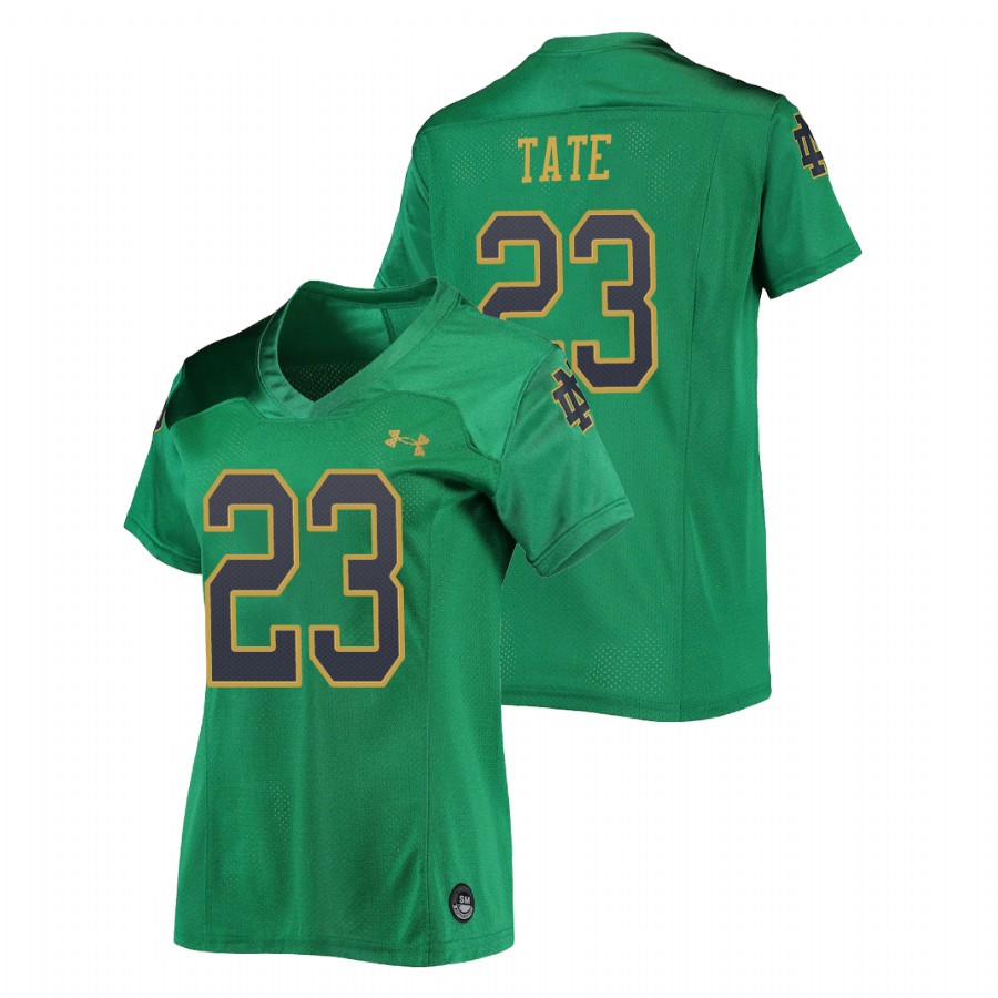 women's notre dame fighting irish golden tate football replica green jersey