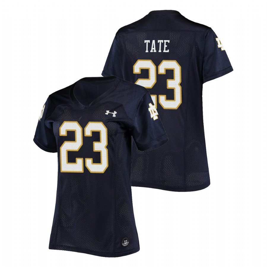 women's notre dame fighting irish golden tate football replica navy jersey