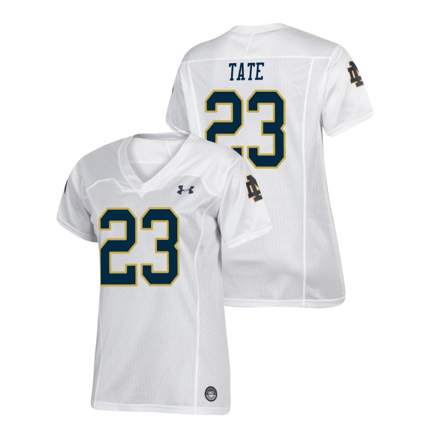 women's notre dame fighting irish golden tate white replica football jersey
