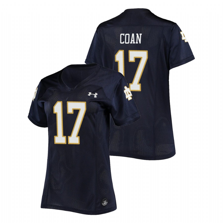 women's notre dame fighting irish jack coan football replica navy jersey