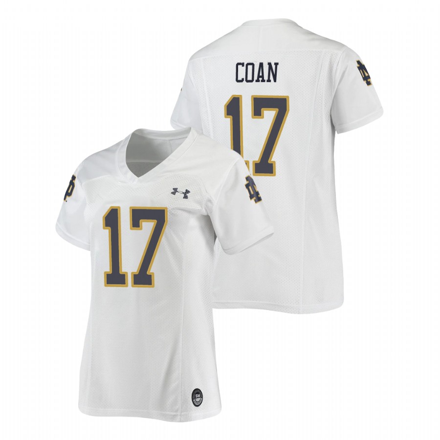 women's notre dame fighting irish jack coan football replica white jersey